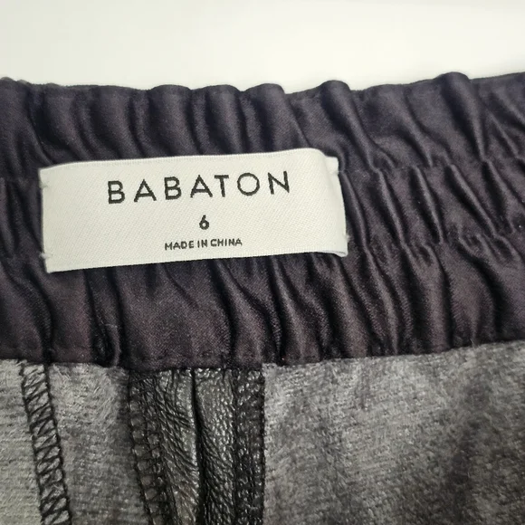 Aritzia Babaton Faux Leather Pants Womens Size 6 Black Ankle